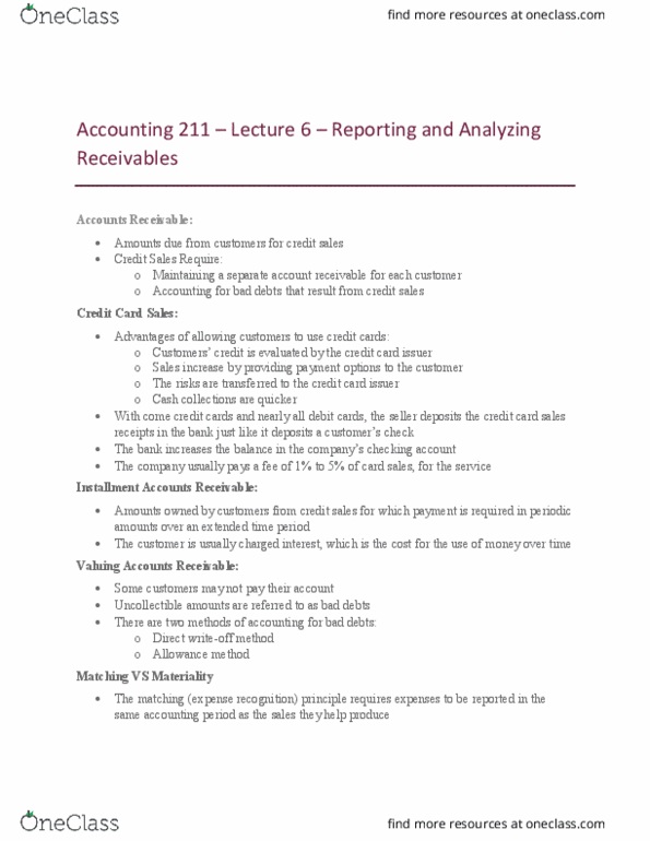 ACTG 211 Lecture Notes - Lecture 6: Promissory Note, Income Statement, Financial Statement thumbnail