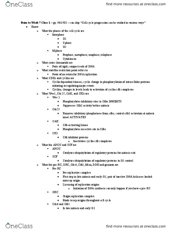 BIO 211 Lecture Notes - Lecture 7: Chromosome, Chromatin, Chromosome Segregation thumbnail