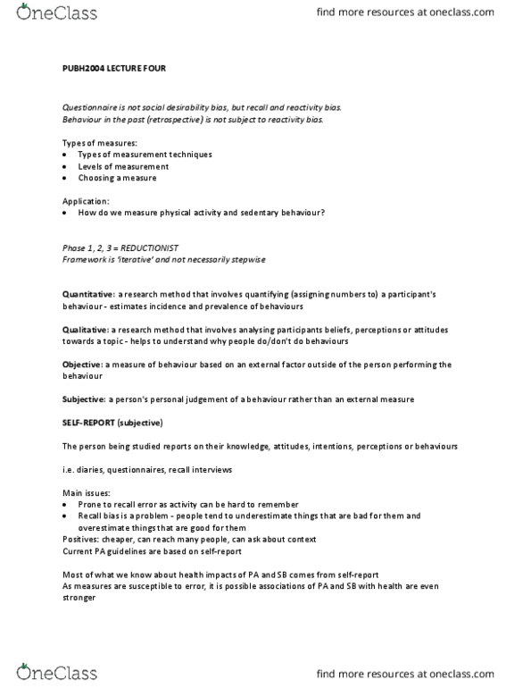 PUBH2004 Lecture Notes - Lecture 4: Inclinometer, Pedometer, Apple Watch thumbnail