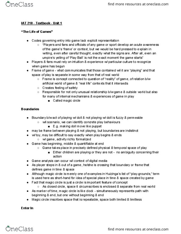 IAT 210 Chapter Notes - Chapter 1: Luden, Formal System, Closed System thumbnail