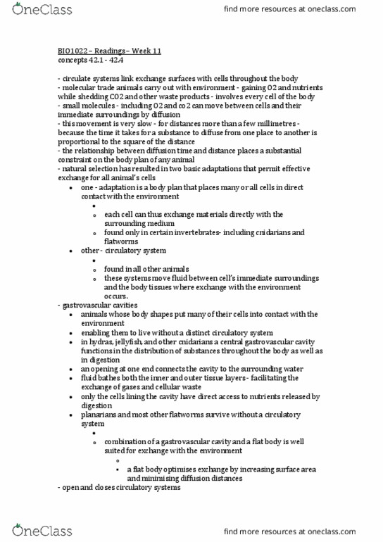 BIO1022 Chapter Notes - Chapter Prescribed: Lymphatic Vessel, Collagen, Aldosterone thumbnail