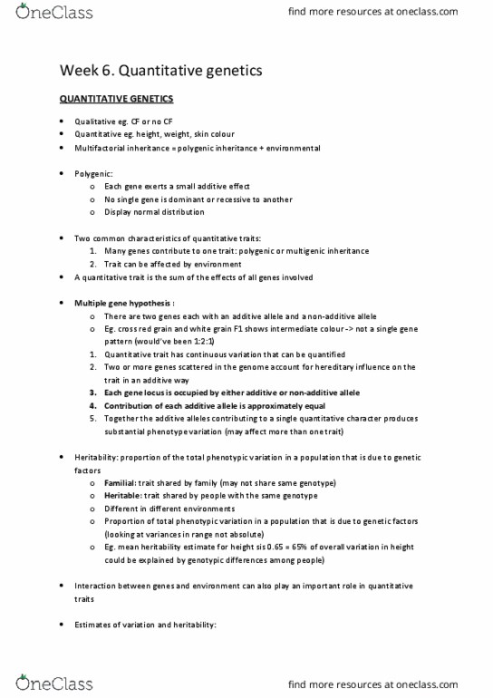 BMS2042 Lecture Notes - Lecture 16: Relative Risk, Candidate Gene, Twin Study thumbnail