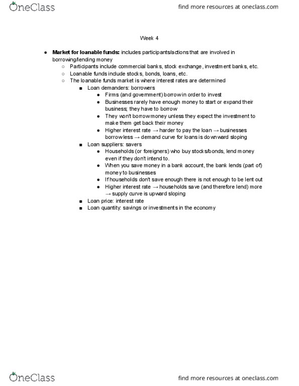 EC 202 Lecture Notes - Lecture 4: Loanable Funds, Demand Curve thumbnail