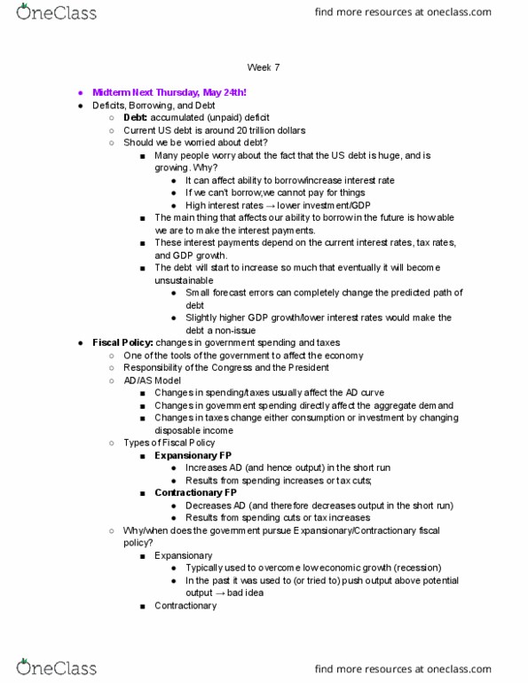 EC 202 Lecture Notes - Lecture 7: Fiscal Multiplier, George W. Bush, Procyclical And Countercyclical thumbnail