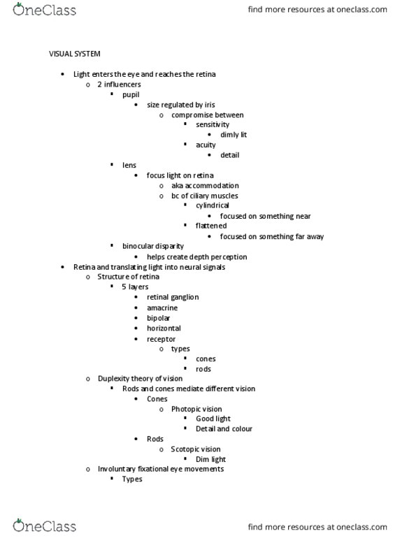 PSYC 2410 Lecture Notes - Lecture 7: Opsin, Rhodopsin, Opponent Process thumbnail