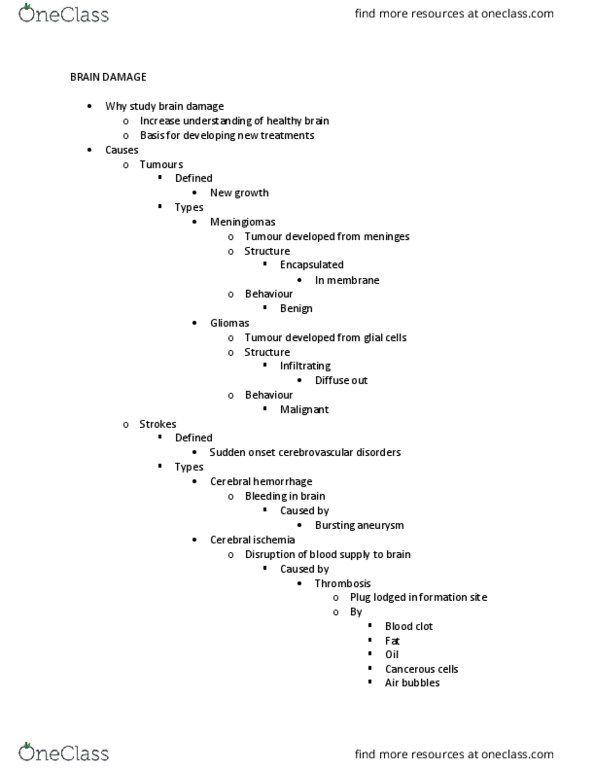 PSYC 2410 Lecture Notes - Lecture 10: Apoptosis, Bruise, Multiple Sclerosis thumbnail