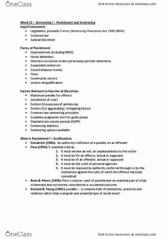 LLB180 Lecture Notes - Lecture 11: Probation Officer, Prison Officer, Electronic Tagging thumbnail