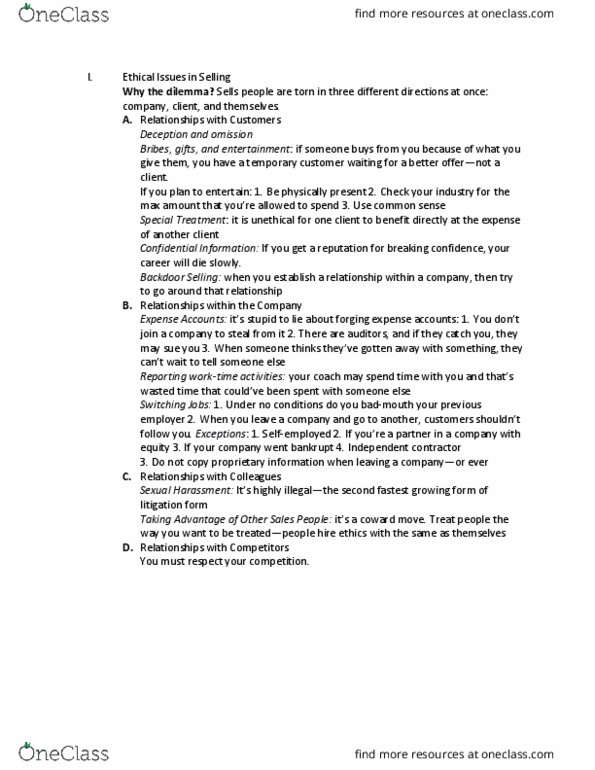 MKT 340 Lecture Notes - Lecture 3: Independent Contractor thumbnail