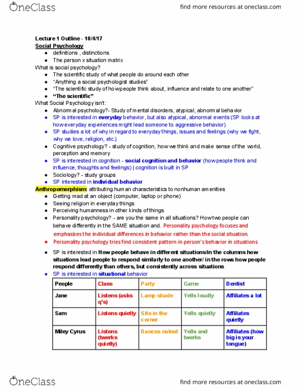 PSY BEH 104S Lecture Notes - Lecture 10: Elaboration Likelihood Model, General Idea, Konrad Lorenz thumbnail