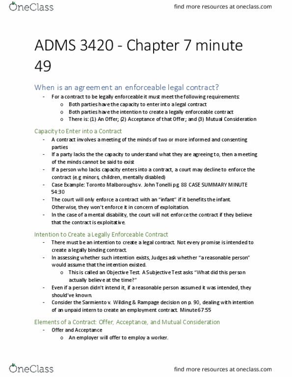 ADMS 3420 Lecture Notes - Lecture 3: Canadian Imperial Bank Of Commerce thumbnail