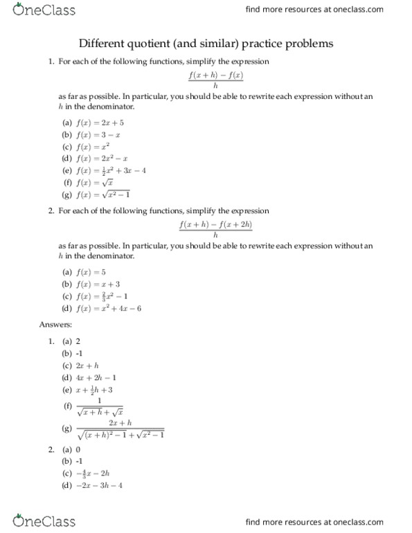 MATH 120 Lecture 32: Different quotient (and similar) practice problems thumbnail