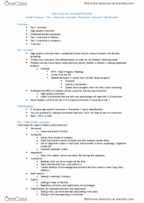 ED2090 Lecture Notes - Lecture 6: Synthetic Phonics, Natural Number, Dyscalculia thumbnail