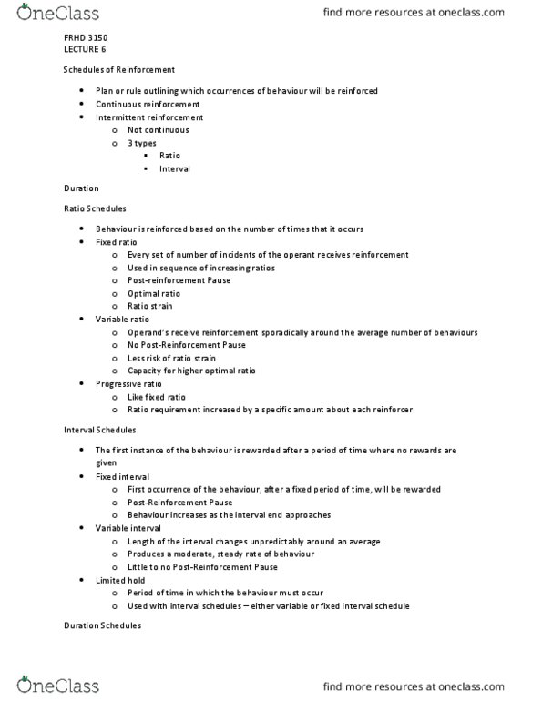 FRHD 3150 Lecture Notes - Lecture 5: Reinforcement thumbnail