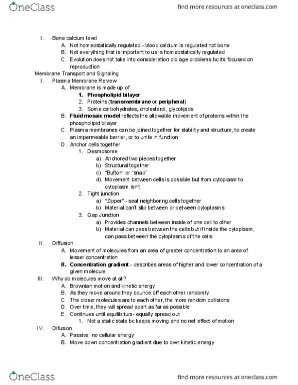 CAS BI 315 Lecture Notes - Lecture 4: Molar Concentration, Tonicity, Facilitated Diffusion thumbnail