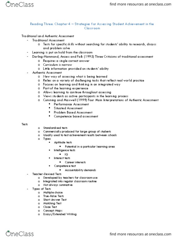 EDUC4130 Chapter Notes - Chapter 4: Central Tendency, Multiple Choice thumbnail