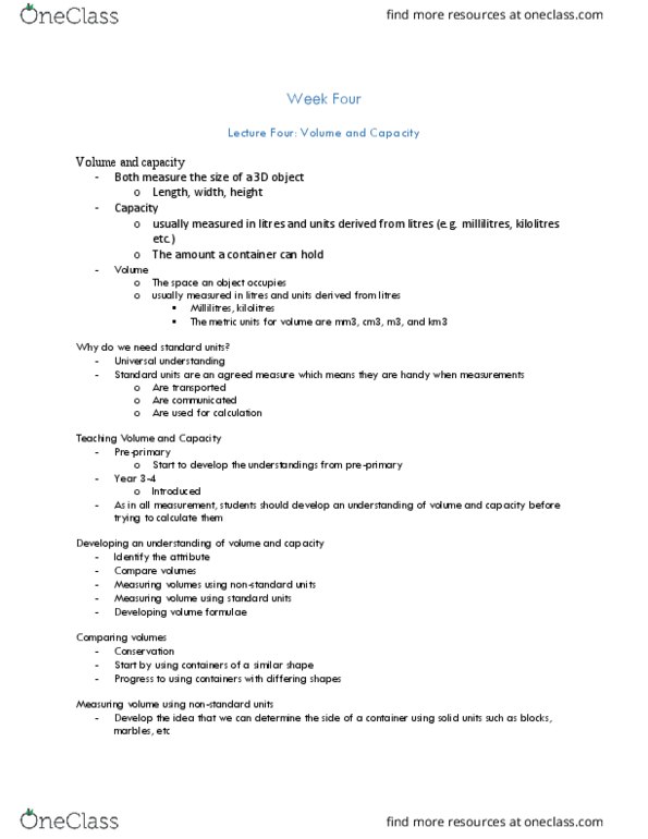 ED3662 Lecture 4: Lecture Four Volume and Capacity thumbnail