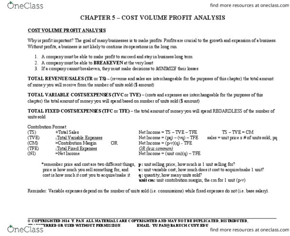 ACC 2203 Lecture Notes - Lecture 5: Income Statement, Contribution Margin, Earnings Before Interest And Taxes thumbnail