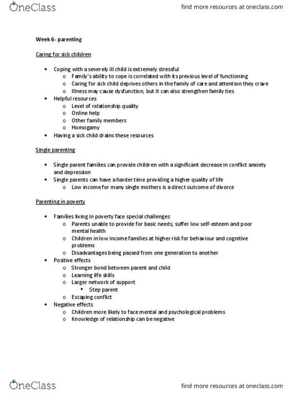 SOCI 200 Lecture Notes - Lecture 15: Nuclear Family, Single Parent thumbnail