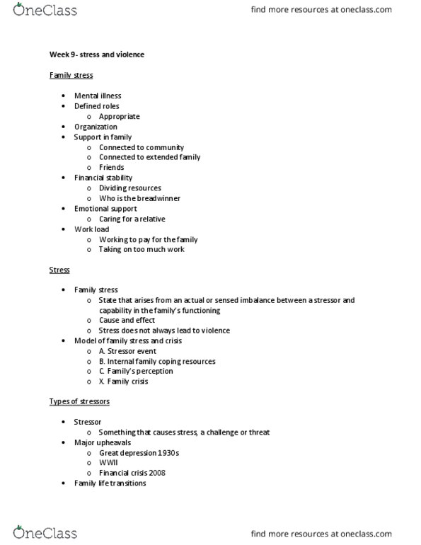 SOCI 200 Lecture Notes - Lecture 18: Sandwich Generation, Conflict Tactics Scale, Burglary thumbnail