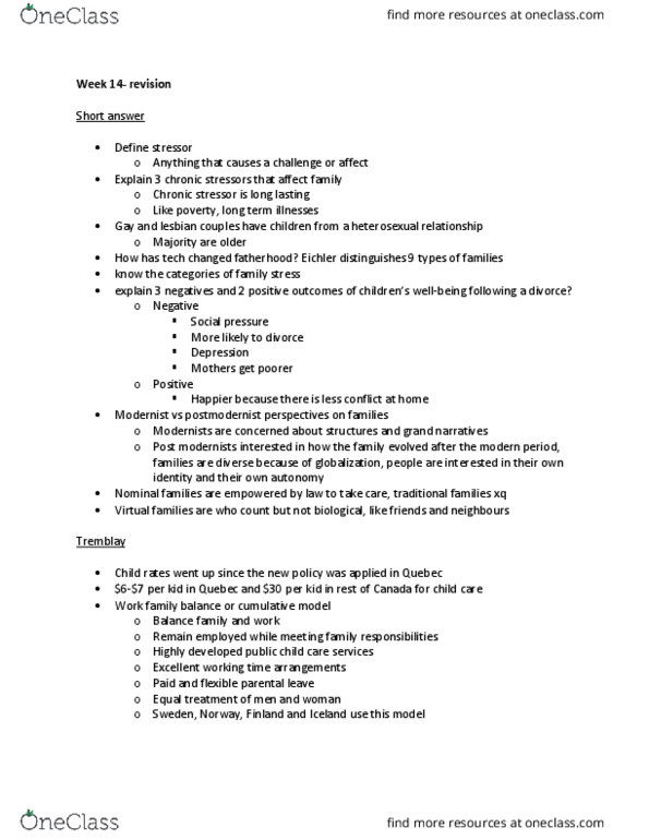 SOCI 200 Lecture Notes - Lecture 31: Parental Leave thumbnail