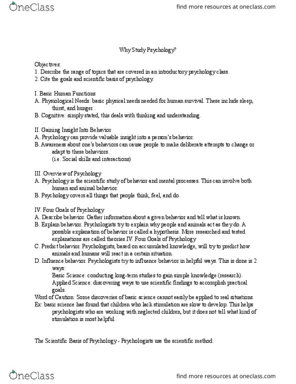 PSY 331 Chapter Notes - Chapter 1: Scientific Method, Social Skills thumbnail