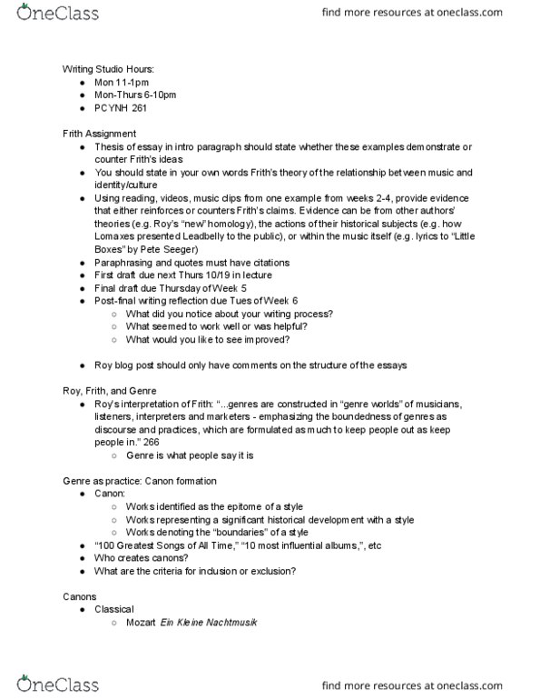 CAT 1 Lecture Notes - Lecture 6: Terry Riley, Art Music, Noble Savage thumbnail