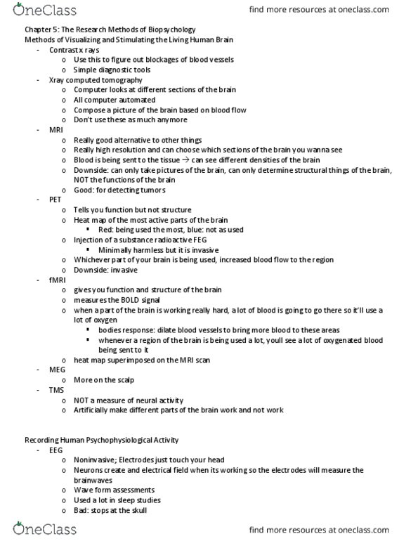 PSYCH 15 Lecture Notes - Lecture 5: Agonist, Somatosensory System, Multiple Unit thumbnail