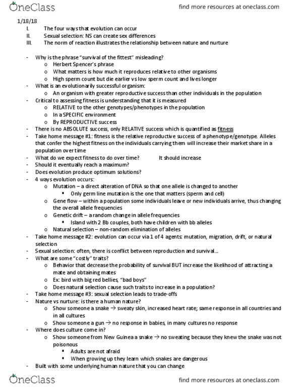 LIFESCI 15 Lecture Notes - Lecture 4: Allele Frequency, Semen Analysis, Tabula Rasa thumbnail