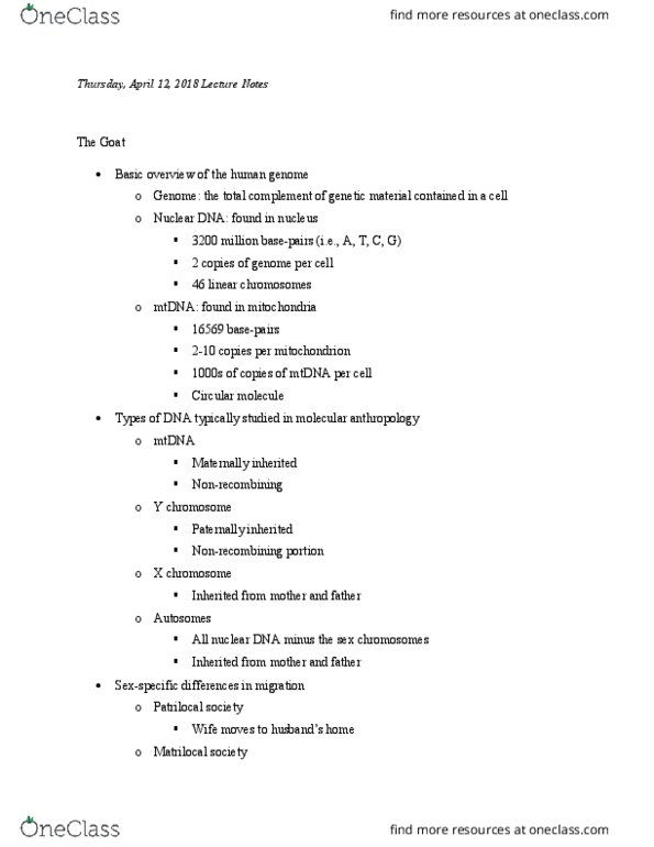 ANTH 260 Lecture Notes - Lecture 4: Zoogeography, Ferrari 250, Fertile Crescent thumbnail