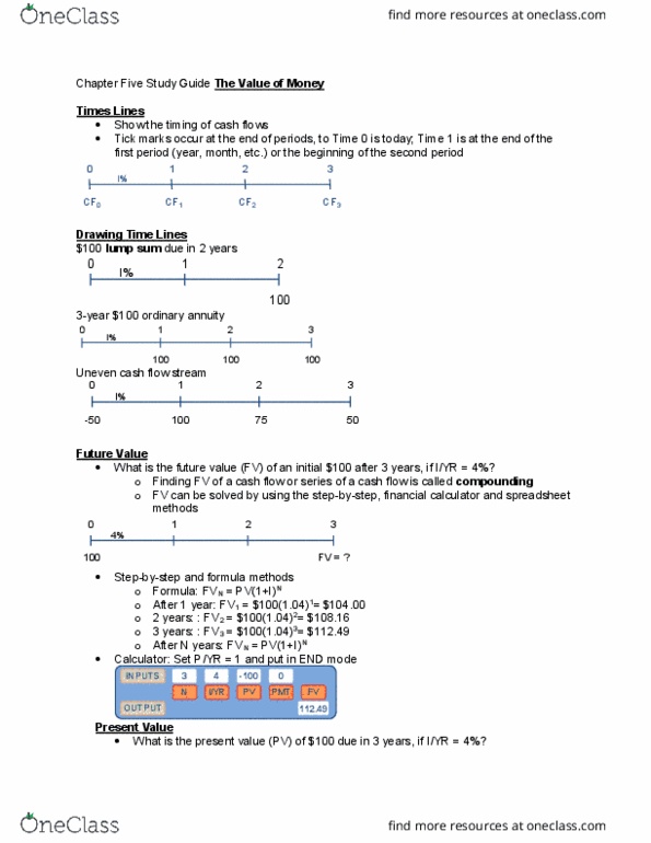 BUS 320 Lecture Notes - Lecture 5: Amortization Schedule, Tetrafluoromethane, Cash Flow thumbnail