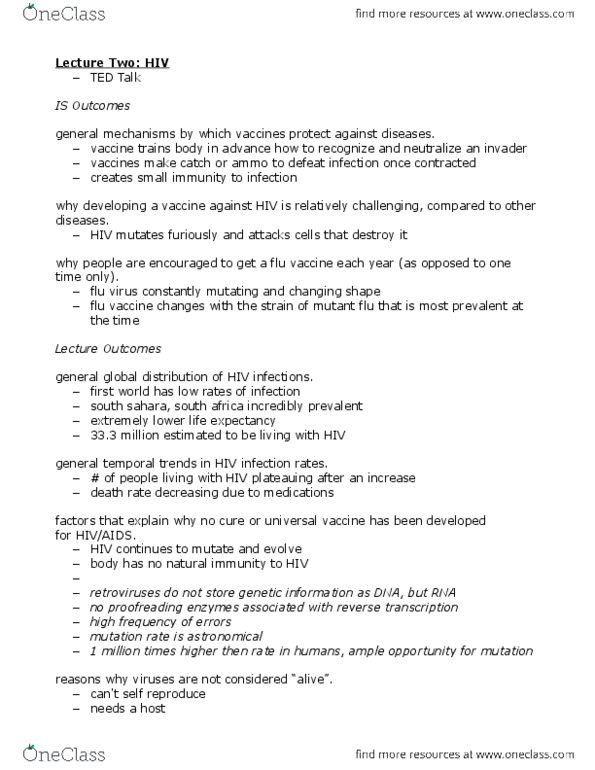 Biology 1001A Lecture Notes - Spindle Apparatus, Dna Replication, Amino Acid thumbnail