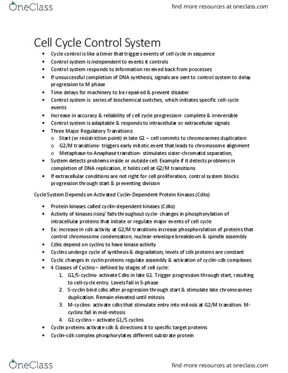 KINE 1000 Lecture Notes - Lecture 5: Ubiquitin, Ubiquitin Ligase, Cdk Inhibitor thumbnail