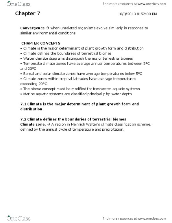 BIO120H1 Chapter Notes - Chapter 7: Temperate Climate, Köppen Climate Classification, Polar Climate thumbnail