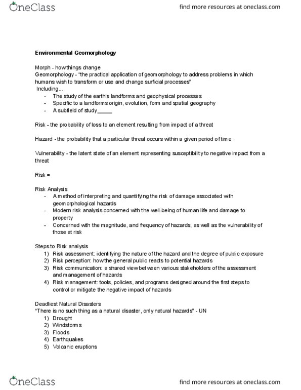 GEO 110 Lecture Notes - Lecture 6: Cryosphere, Nimby, Brownfield Land thumbnail