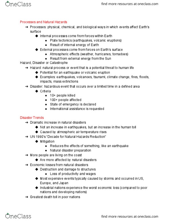 EARTH 20 Lecture Notes - Lecture 1: Falsifiability, Metamorphic Rock, Return Period thumbnail