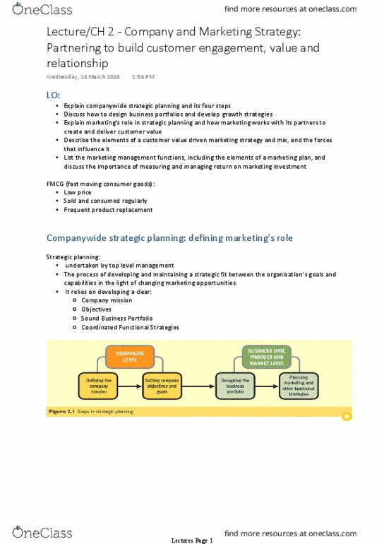 MKTG1001 Lecture Notes - Lecture 2: Sbus, Swot Analysis, Boston Consulting Group thumbnail