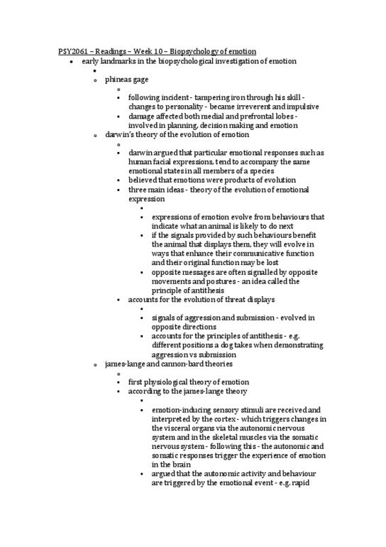 PSY2061 Chapter 17: PSY2061 – Readings – Week 10 – Biopsychology of emotion thumbnail