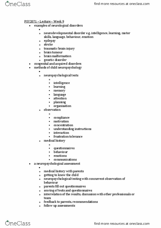 PSY2071 Lecture Notes - Lecture 9: Visual Impairment, Grey Matter, Cohort Study thumbnail