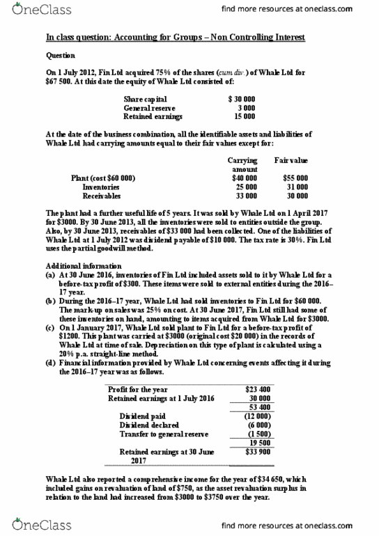 ACCT20002 Lecture Notes - Lecture 10: Retained Earnings, Book Value, Share Capital thumbnail