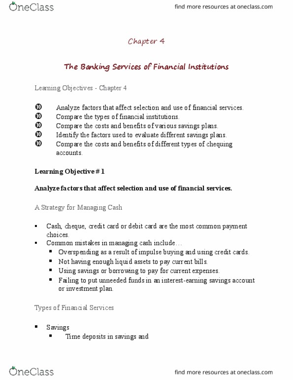 Financial Services _Ã‡Ã´ Client Services RFC121 Lecture Notes - Lecture 4: Money Market Fund, Life Insurance, Investment Company thumbnail