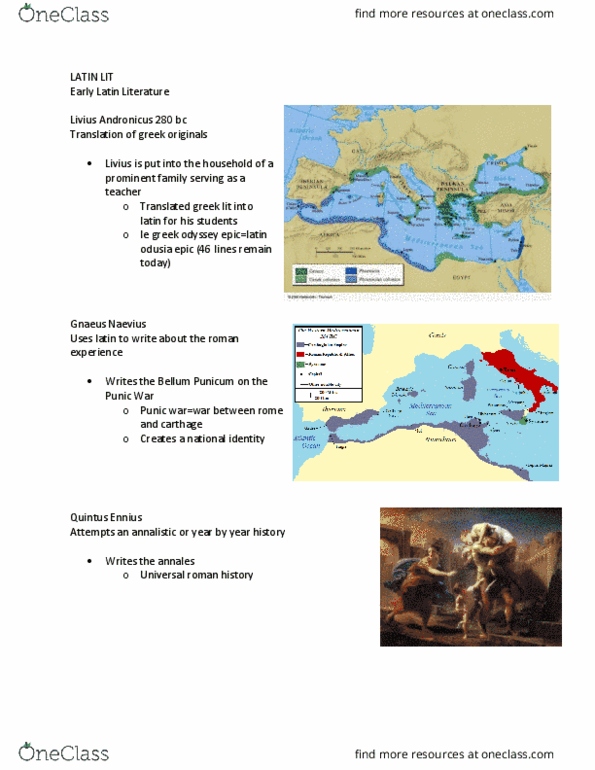 CLAS 1000 Lecture Notes - Lecture 10: Plautus, Catullus, Aeneid thumbnail