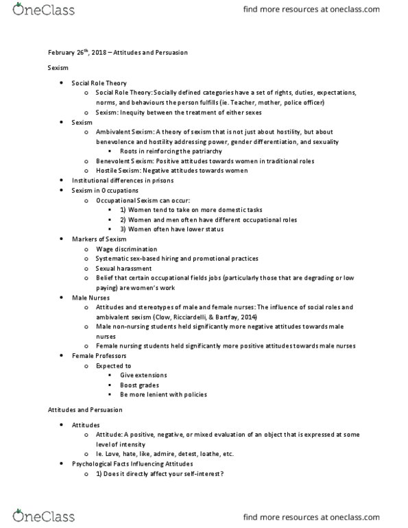 PSYO 252 Lecture Notes - Lecture 6: Likert Scale, Vance Packard, Ambivalent Sexism thumbnail