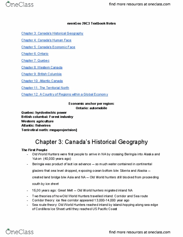 GEOG 2OC3 Chapter 3-12: Geo 20C3 Textbook Notes thumbnail