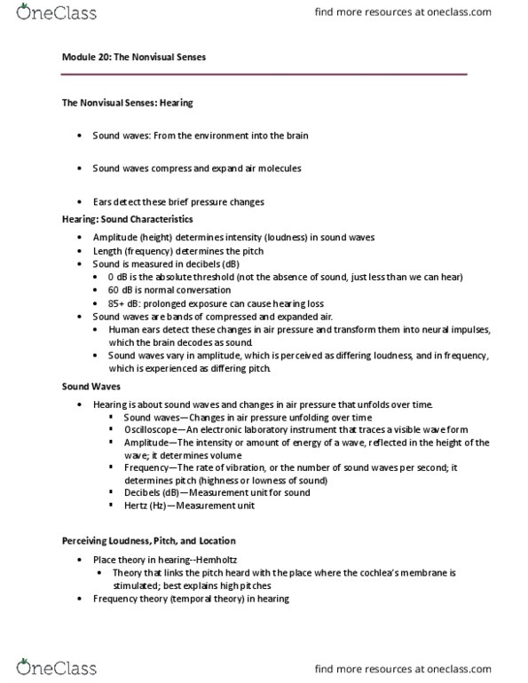 01:830:101 Lecture Notes - Lecture 16: Social Influence, Social Exclusion, Sensory Neuron thumbnail