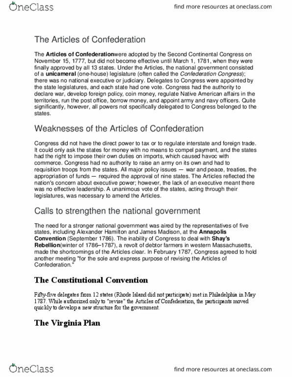HY 357 Lecture Notes - Lecture 1: Bicameralism, Connecticut Compromise thumbnail