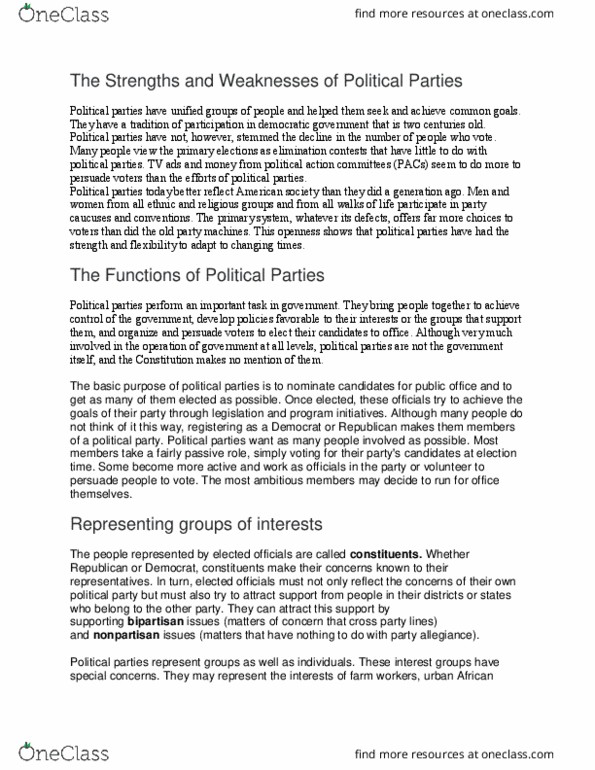 HY 357 Lecture 35: The Strengths and Weaknesses of Political Parties thumbnail