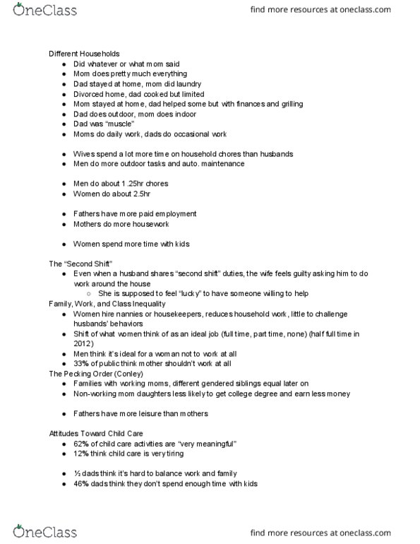 SOCL 1101 Lecture Notes - Lecture 17: Parental Leave thumbnail