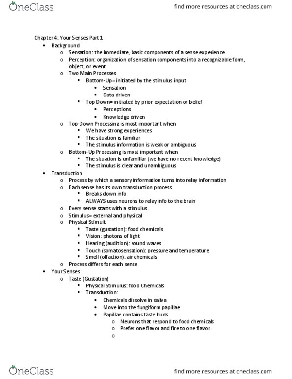 PSY 1001 Lecture Notes - Lecture 7: Max Wertheimer, Gestalt Psychology, Olfactory Bulb thumbnail