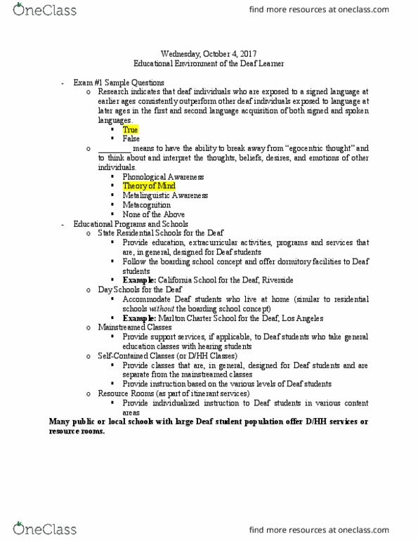 DEAF 406 Lecture Notes - Lecture 6: Federal Register, United States Code, Deaf School thumbnail