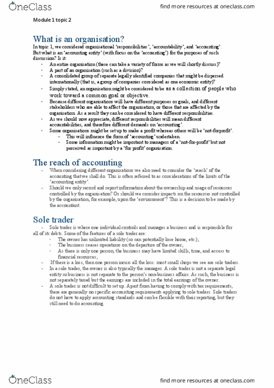 ACCT1046 Lecture Notes - Lecture 1: Intellectual Capital, Sole Proprietorship, Legal Personality thumbnail